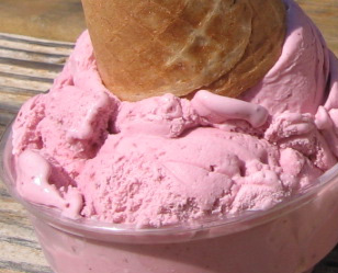 Pink ice cream float